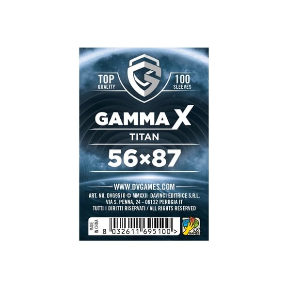 100 Sleeves Gamma X TITAN 56X87  Bustine Protettive immagine 1