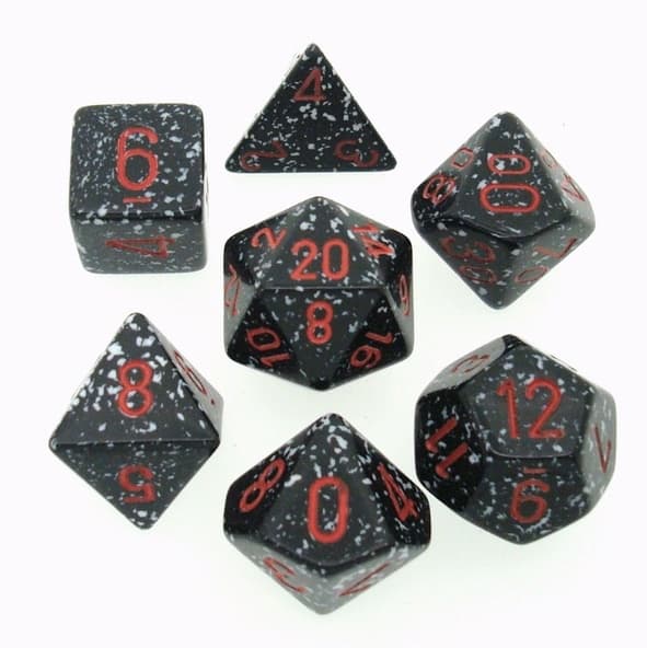 7 Dice Chessex SPECKLED SPACE Red 25308 Dadi immagine 1