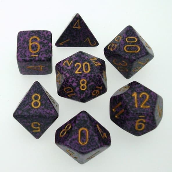 7 Dice Chessex SPECKLED HURRICANE GOLD 25317 Dadi immagine 1