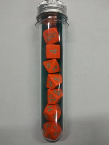 7 Dice Set Chessex LAB DICE HEAVY ORANGE TURQUOISE 30038 Dadi immagine 1