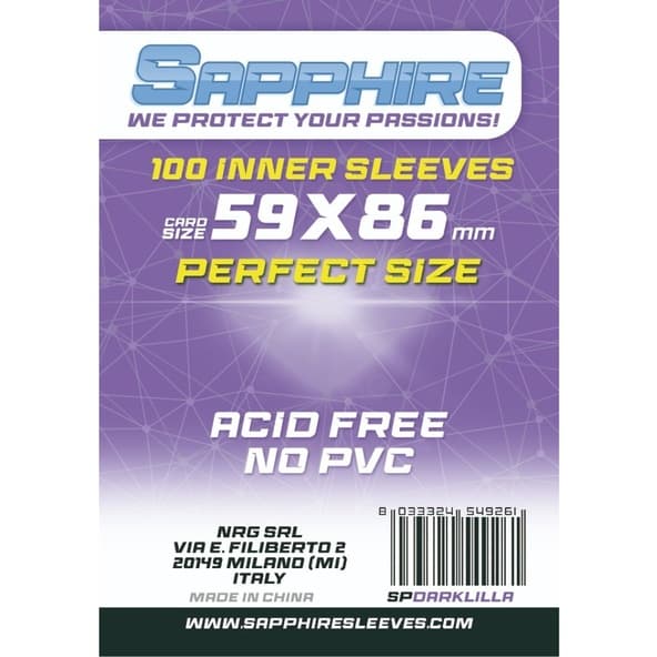 100 Sleeves Sapphire DARK LILLA 59x86 PERFECT SIZE Bustine Protettive immagine 1