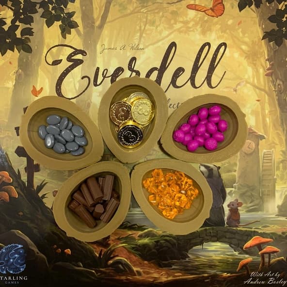 Everdell: Set 5x Ciotola Noce per Risorse 3D immagine 1